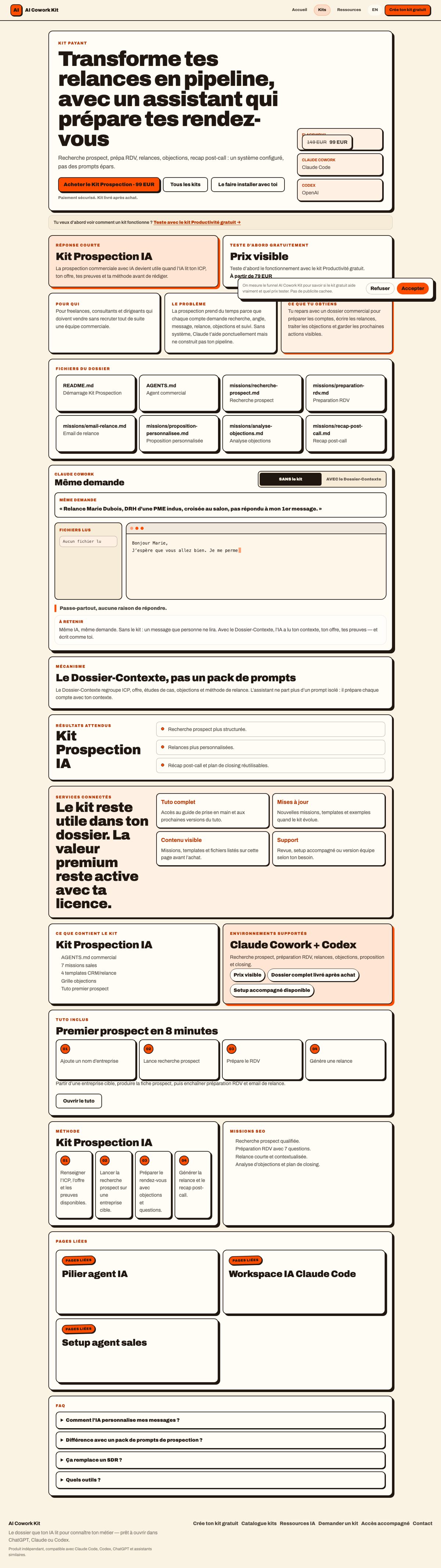 Page Prospection — promesses honnêtes APRÈS (v2 à valider)