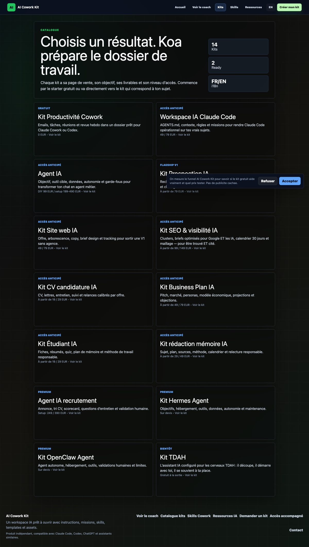 Catalogue /fr/kits avant